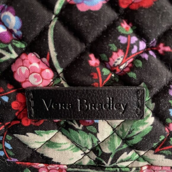 Vera Bradley Raspberry Floral Quilted Crossbody Bag With Multiple Zip Pockets - Picture 2 of 6